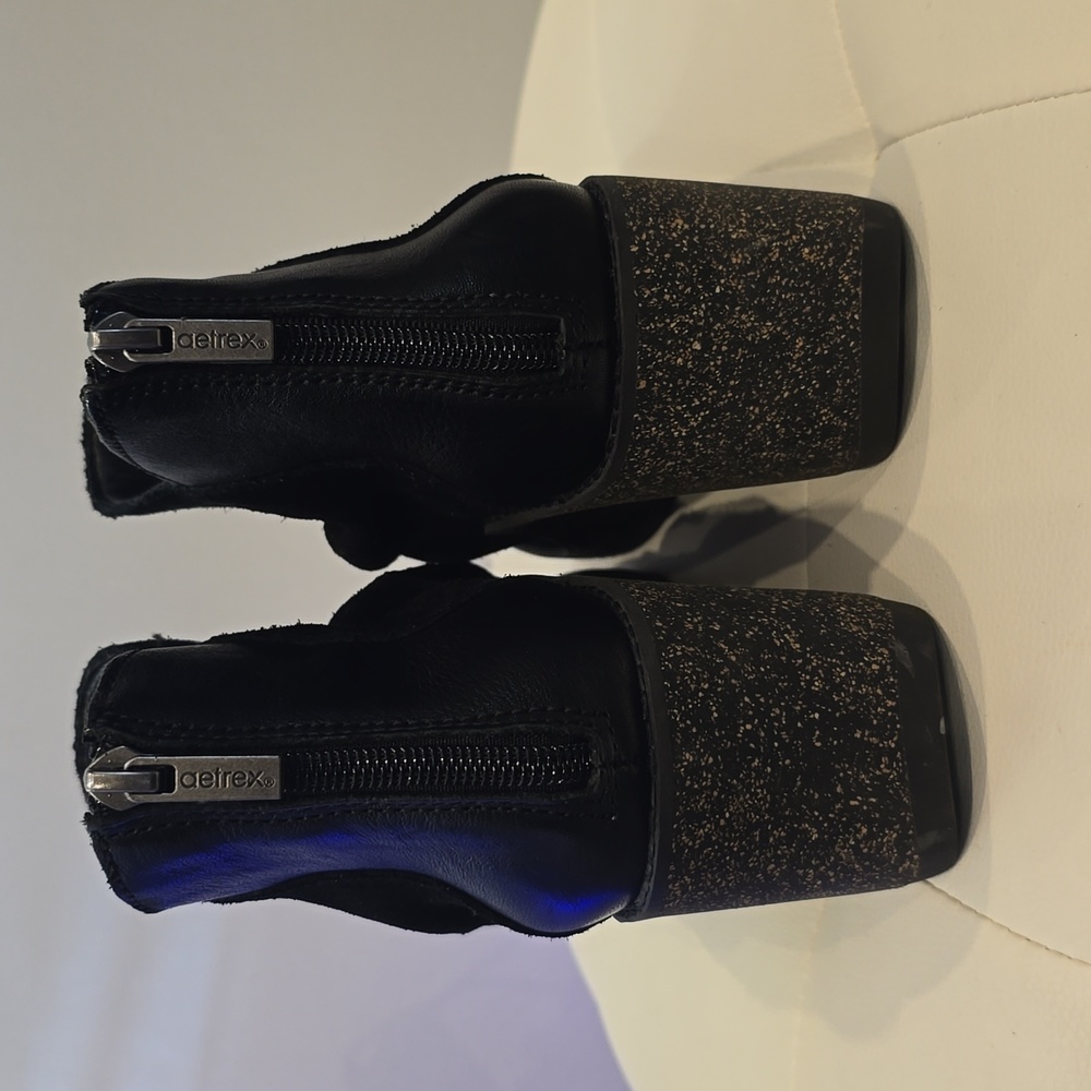 AERTEX Black Kara weather proof wedge boots leather 7 1/2 New Arch Support FALL - Picture 5 of 7